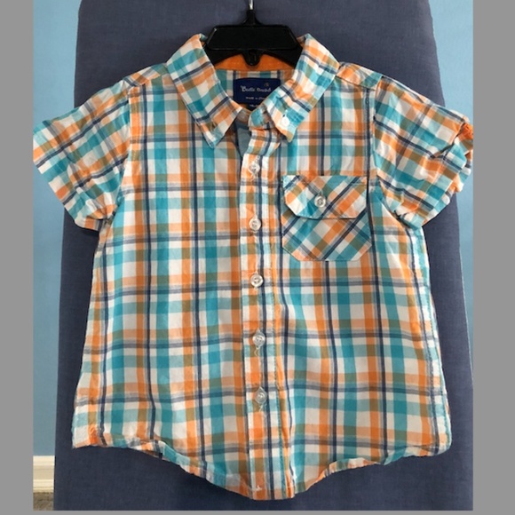 Toddler Button Down Shirt - Plaid - Short Sleeves - Size 18-24M - Beetle Thread - Picture 1 of 3